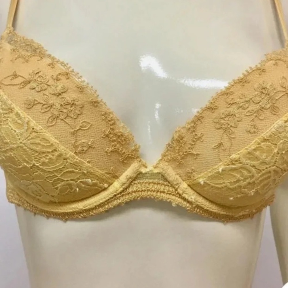 NWT LA PERLA Maharani Gold Lace Push Up Bra size 34B - Picture 3 of 6